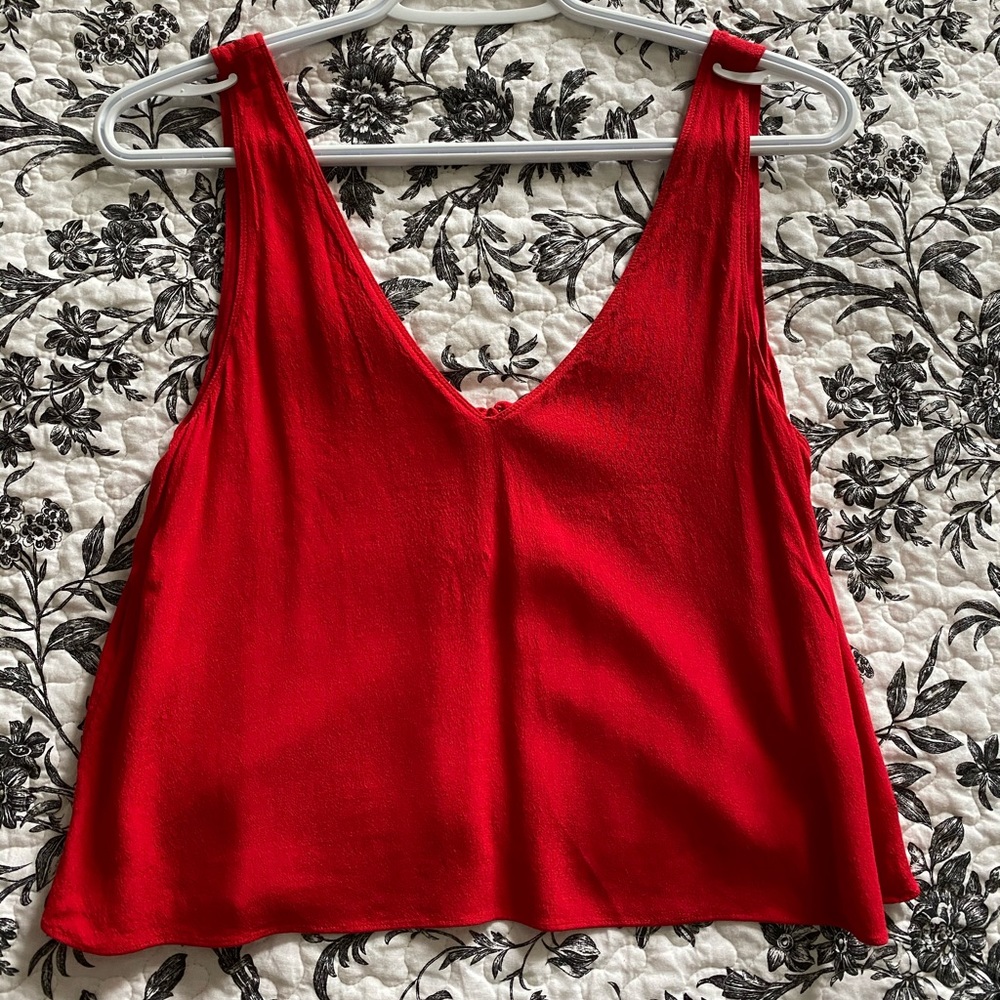 Red Wilfred Free tie back cropped tank - XS
